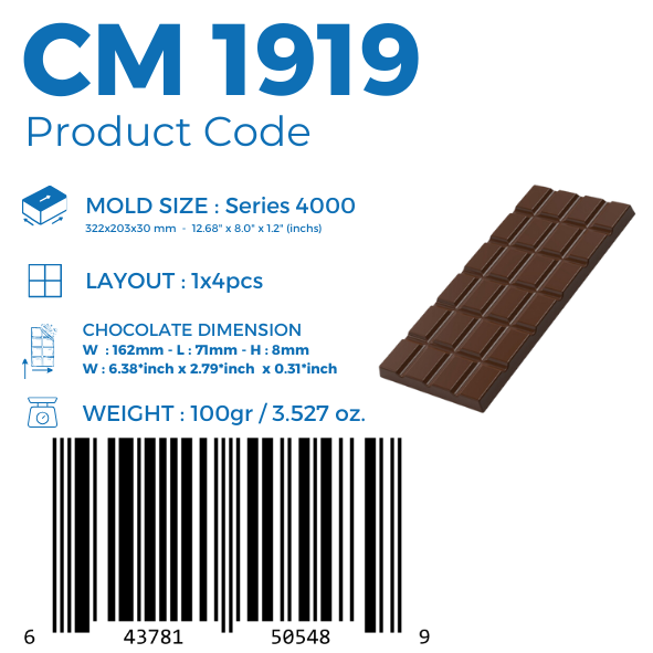 CM 1919 TABLET ÇİKOLATA KALIBI - GREYAS CHOCOLATE MOULDS