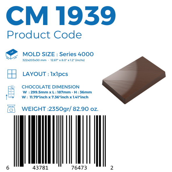 CM 1939 KUVERTÜR ÇİKOLATA KALIBI - GREYAS CHOCOLATE MOULDS