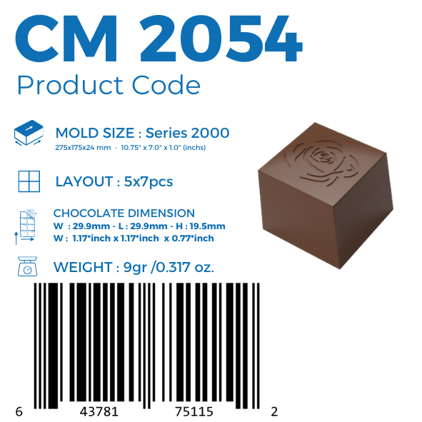 CM 2054 PRALİN ÇİKOLATA KALIBI - GREYAS CHOCOLATE MOULDS
