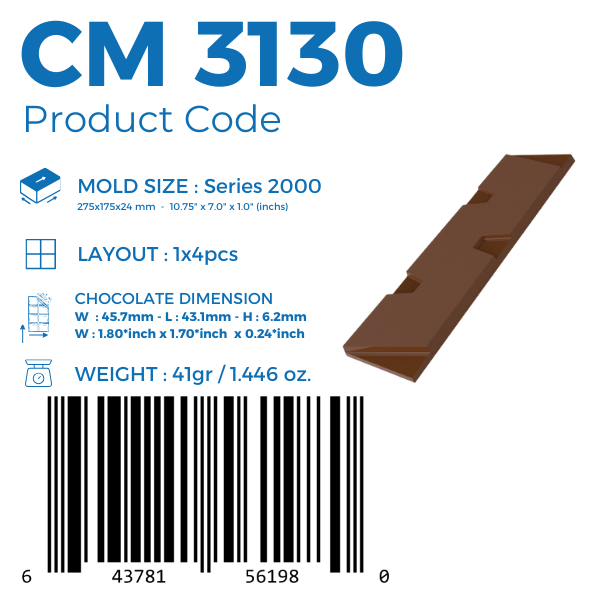 CM 3130 TABLET ÇİKOLATA KALIBI - GREYAS CHOCOLATE MOULDS