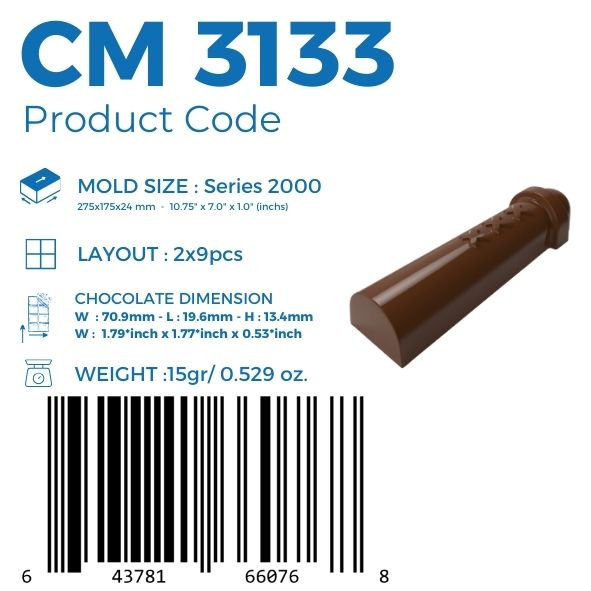 CM 3133 NETHERLAND XXX BAR CHOCOLATE MOULD