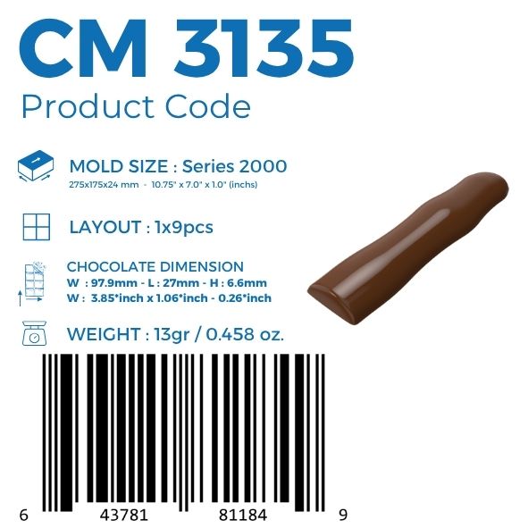 CM 3135 SANTA BAR CHOCOLATE MOULD