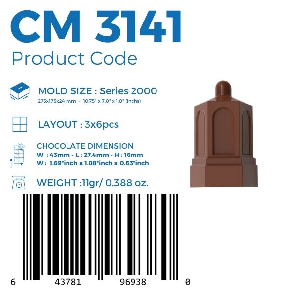 CM 3141 ARABIC COURTYARD PRALINE CHOCOLATE MOULD