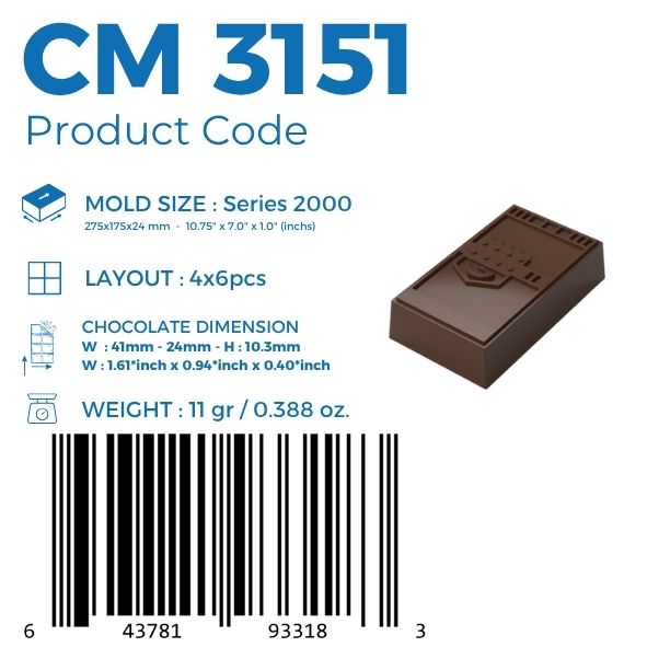 CM 3151 DOORS PRALINE CHOCOLATE MOULD