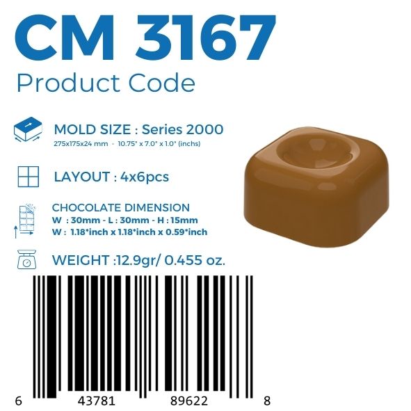 CM 3167 SQUARE HOLE CHOCOLATE MOULD