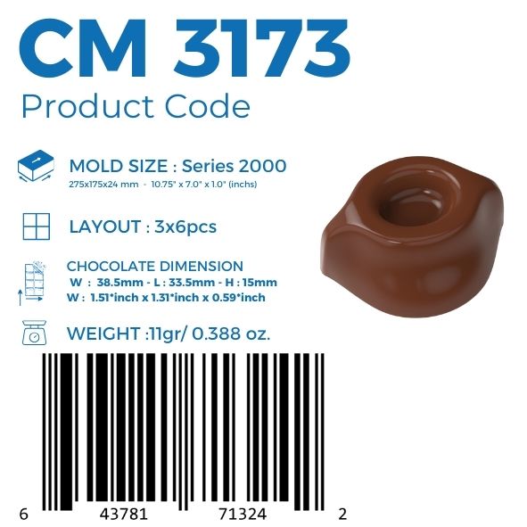 CM 3173 HOLE 11gr CHOCOLATE MOULD