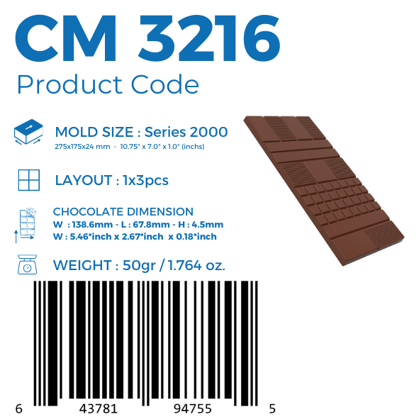 CM 3216 TABLET ÇİKOLATA KALIBI - GREYAS CHOCOLATE MOULDS