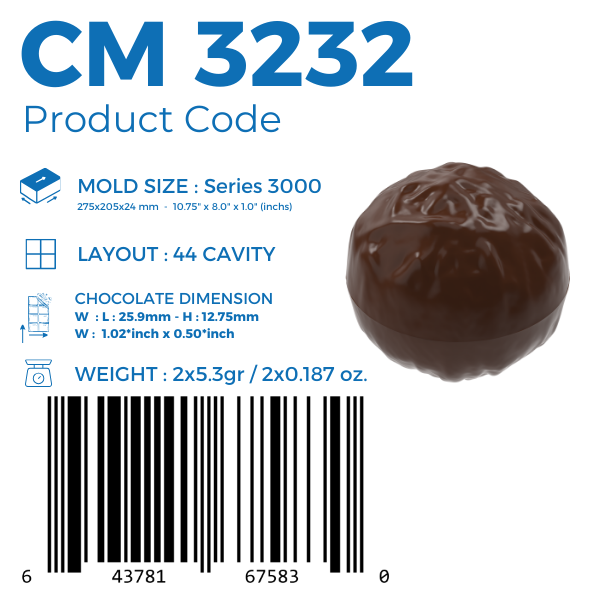 CM 3232 İKİLİ  BONBON ÇİKOLATA KALIBI - GREYAS CHOCOLATE MOULDS