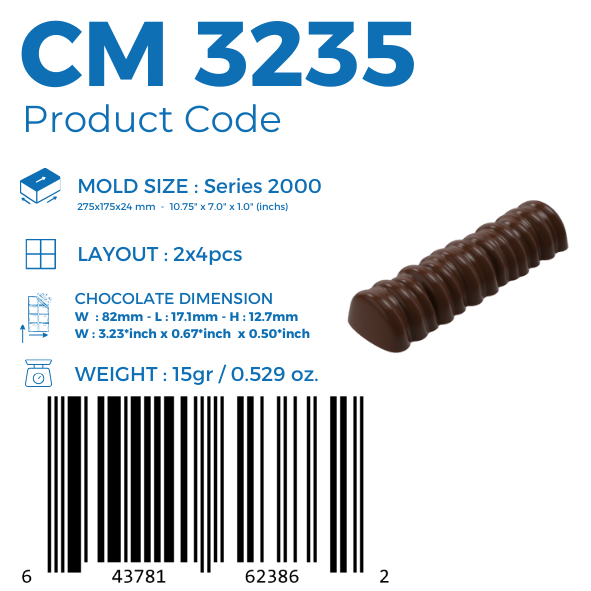 CM 3235  BAR ÇİKOLATA KALIBI - GREYAS CHOCOLATE MOULDS