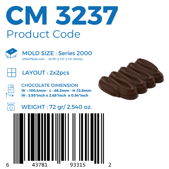 CM 3237  TABLET ÇİKOLATA KALIBI - GREYAS CHOCOLATE MOULDS