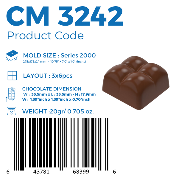 CM 3242  PRALİN ÇİKOLATA KALIBI - GREYAS CHOCOLATE MOULDS