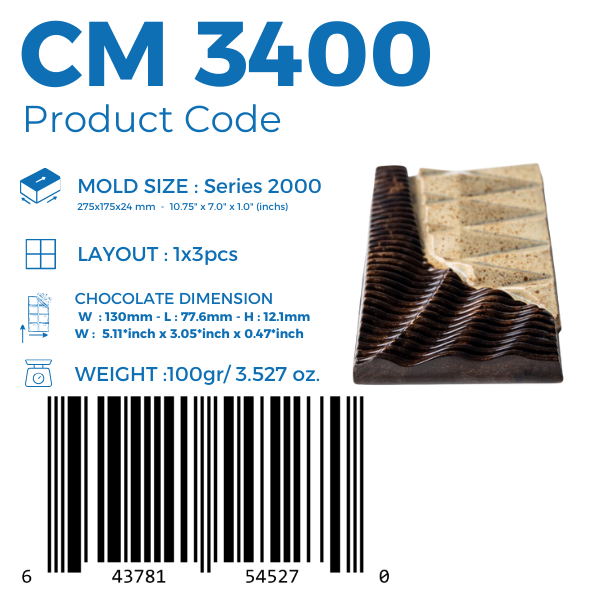 CM 3400 MOLDE PARA TABLETA DE CHOCOLATE