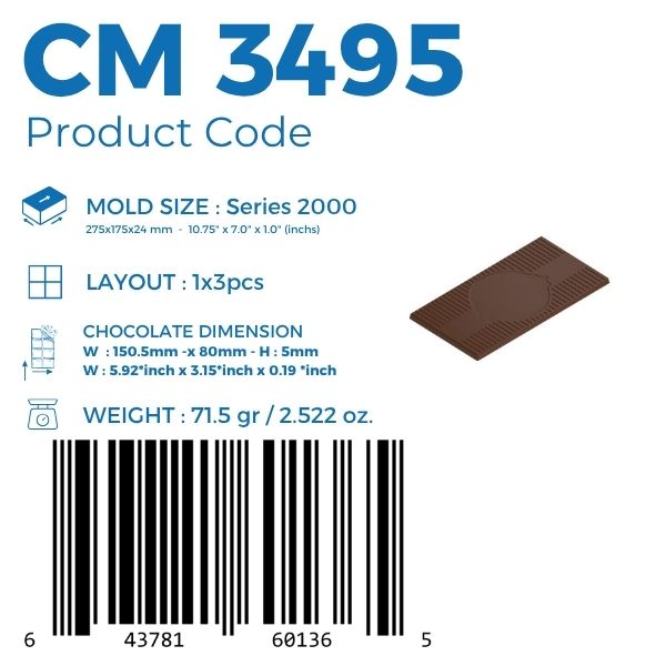 CM 3495 MOLDE DE TABLETA DE CHOCOLATE BOUTIQUE