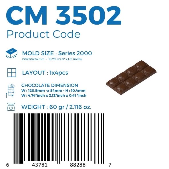 CM 3502 MOLDE DE TABLETA DE CHOCOLATE CON SONRISA