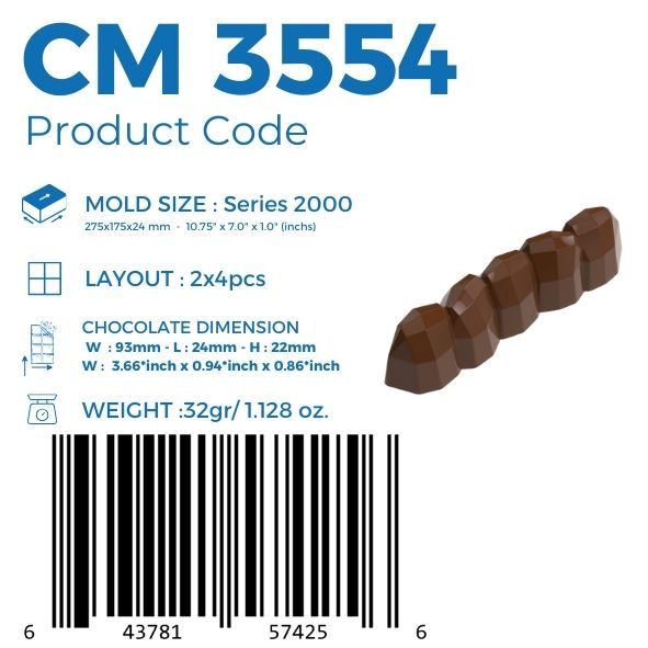 CM 3554 NICOLAS BOTOMISY 32gr BAR CHOCOLATE MOULD
