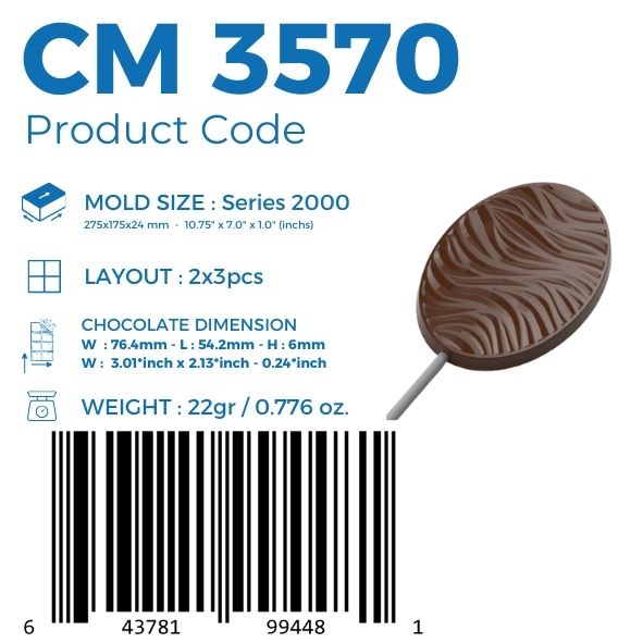 CM 3570 LOLLIPOP 22gr CHOCOLATE MOULD