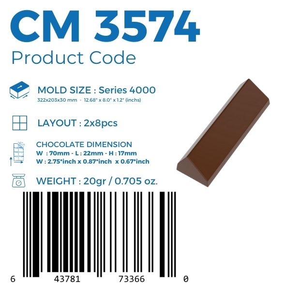 CM 3574 BAR 20gr CHOCOLATE MOULD