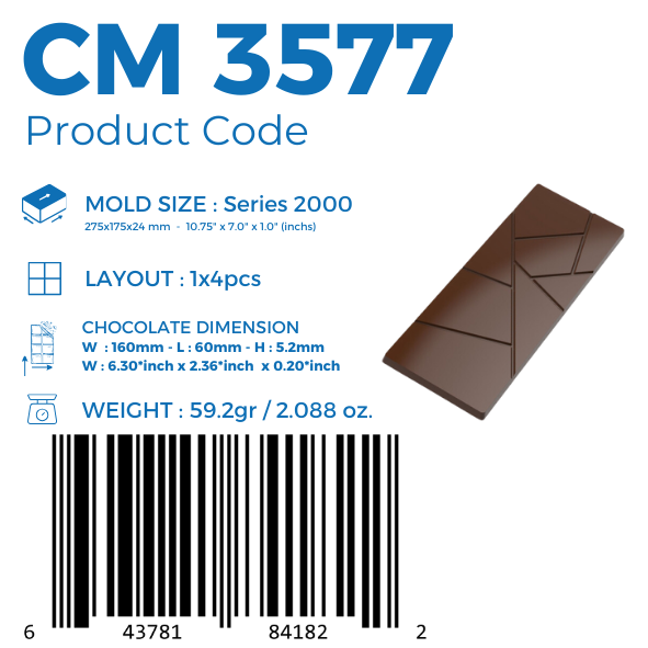 CM 3577 STAMPO PER CIOCCOLATO A RIGHE TAVOLETTA 59,2G