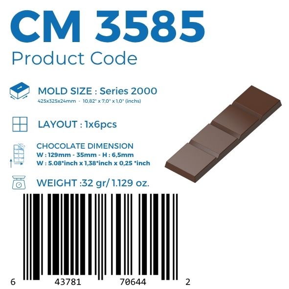 CM 3585 BAR CHOCOLATE MOULD