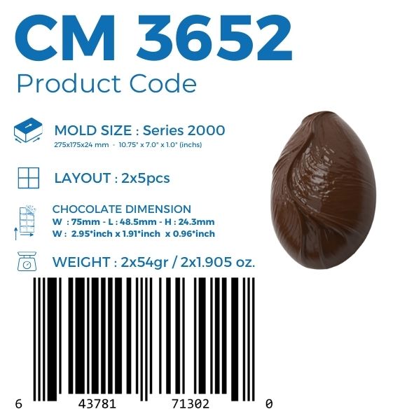 CM 3652 EGG 54gr CHOCOLATE MOULD