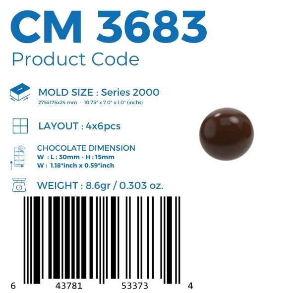 CM 3683 STAMPO CIOCCOLATO PALLA 8,6GR