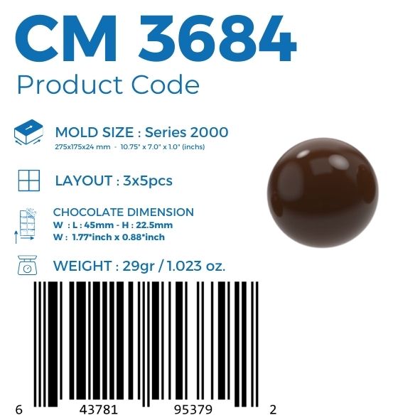 CM 3684 STAMPO CIOCCOLATO PALLA 29GR