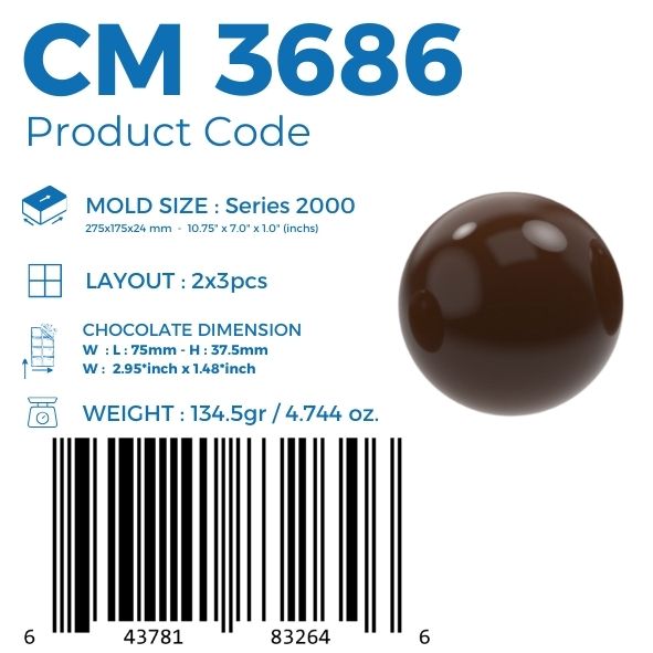 CM 3686 STAMPO CIOCCOLATO BOMBA 134,5GR