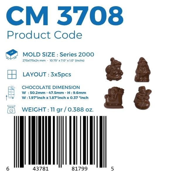 CM 3708 CHRISTMAS MIX PRALINE CHOCOLATE MOULD