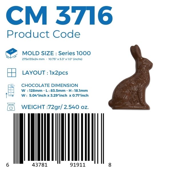 CM 3716 BUNNY 72gr DOUBLE MOULD