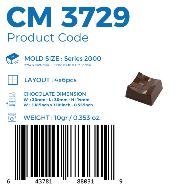 CM 3729 CONVEX 10gr  PRALINE CHOCOLATE MOULD