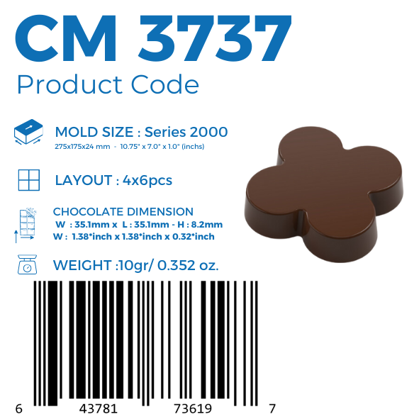 CM 3729 MOLDE PARA CHOCOLATE PRALINÉ
