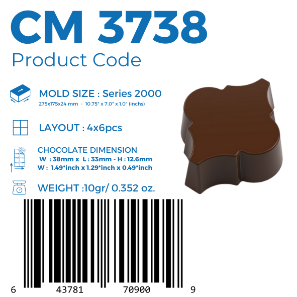 CM 3738 MOLDE PARA CHOCOLATE PRALINÉ