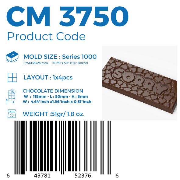 CM 3750 ENTSCHULDIGUNG TAFEL-SCHOKOLADENFORM