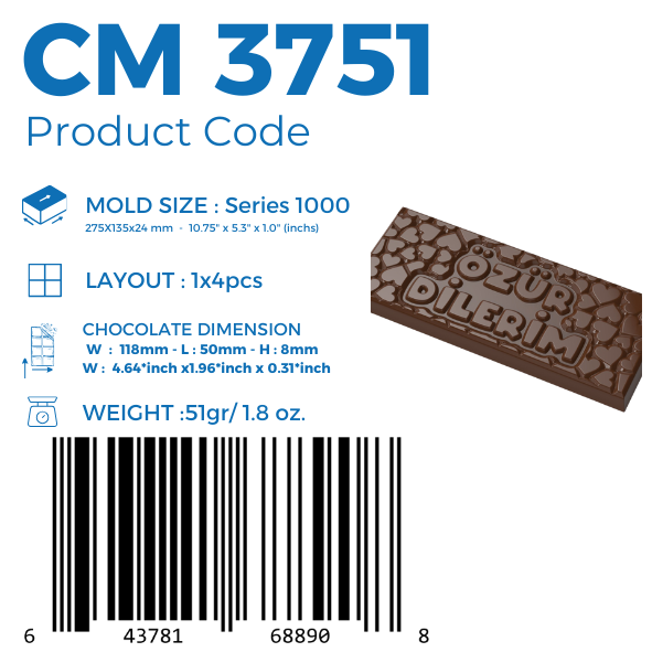 CM 3751 ES TUT MIR LEID TAFEL-SCHOKOLADENFORM