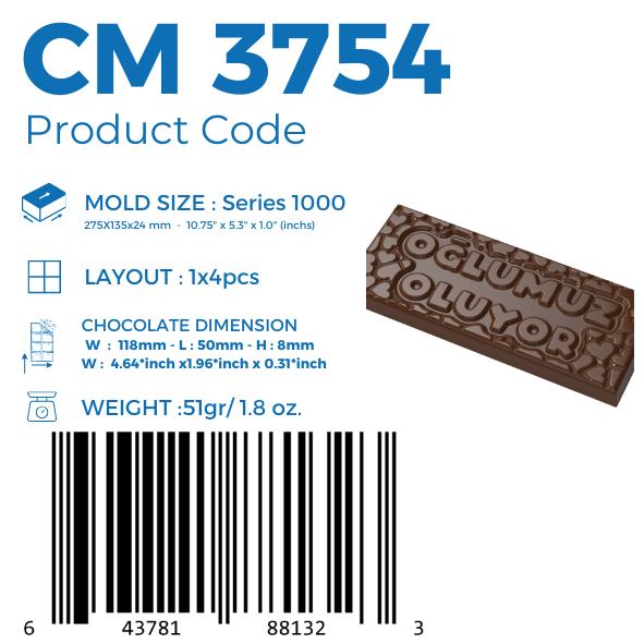 CM 3754 WIR BEKOMMEN EINEN SOHN TAFEL-SCHOKOLADENFORM