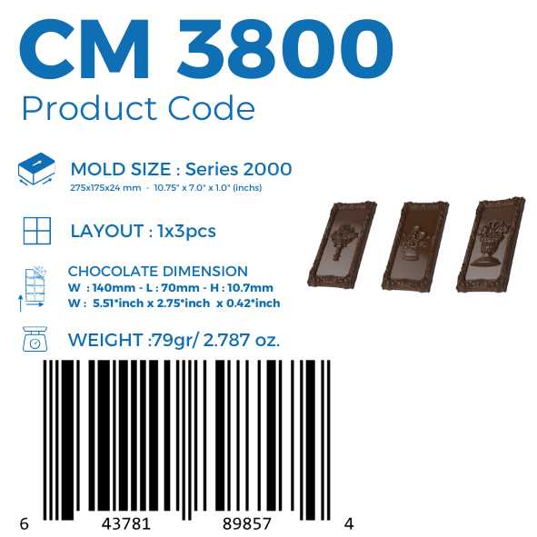 CM 3800 MOLDE PARA TABLETA DE CHOCOLATE