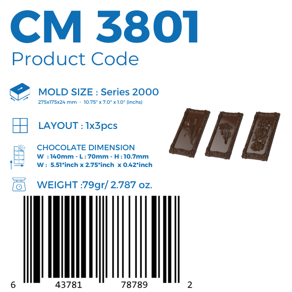 CM 3801 STAMPO PER CIOCCOLATO TAVOLETTA GIARDINO