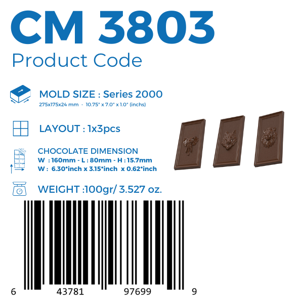 CM 3803 MOLDE PARA TABLETA DE CHOCOLATE