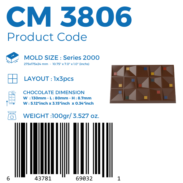 CM 3806 MOLDE PARA TABLETA DE CHOCOLATE