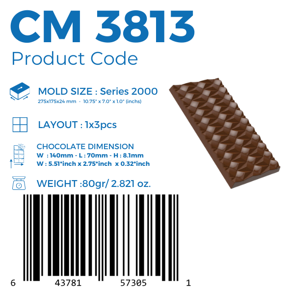 CM 3813 MOLDE PARA TABLETA DE CHOCOLATE