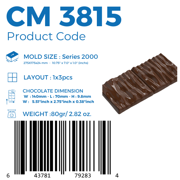 CM 3815 STAMPO PER CIOCCOLATO TAVOLETTA ENROBER