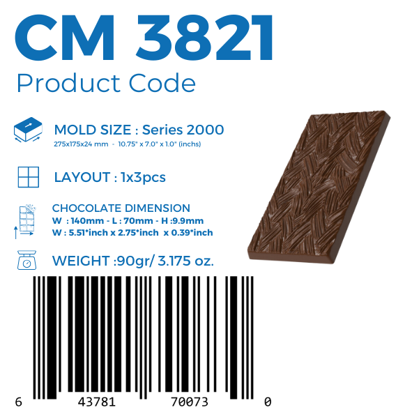 CM 3821 MOLDE PARA TABLETA DE CHOCOLATE