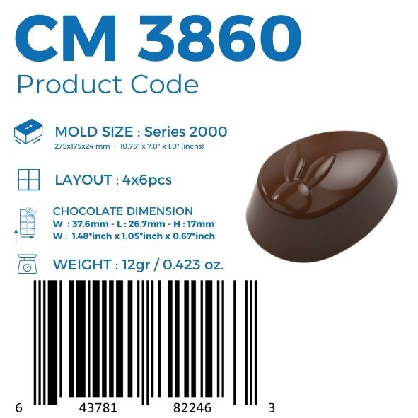 CM 3860 BUNNY PRALINE CHOCOLATE MOULD