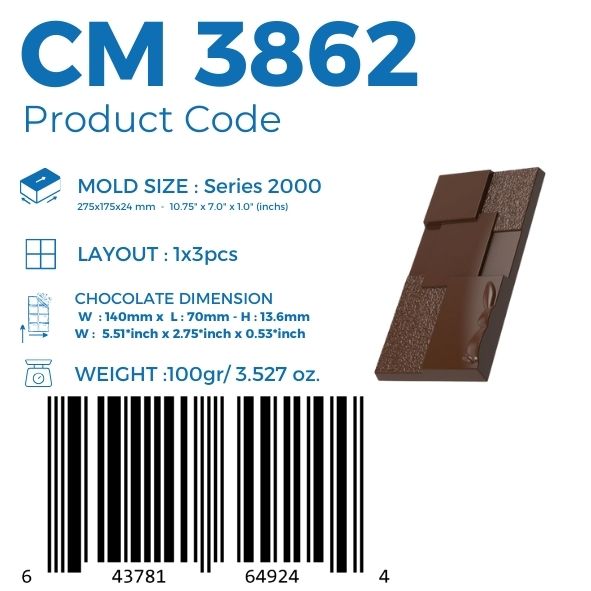 CM 3862 STEP EASTER BUNNY TABLET CHOCOLATE MOULD