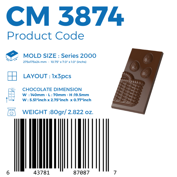 CM 3874 EASTER BASKET TABLET CHOCOLATE MOULD