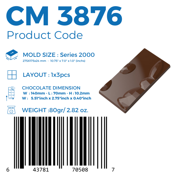 CM 3876 HALF BUNNY TABLET CHOCOLATE MOULD