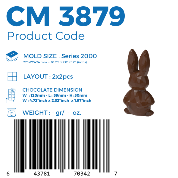 CM 3879 DIAMOND BUNNY DOUBLE MOULD