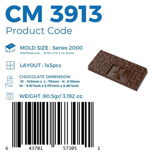 CM 3913 MOLDE PARA CHOCOLATE TABLETA SANTA IN FLUE