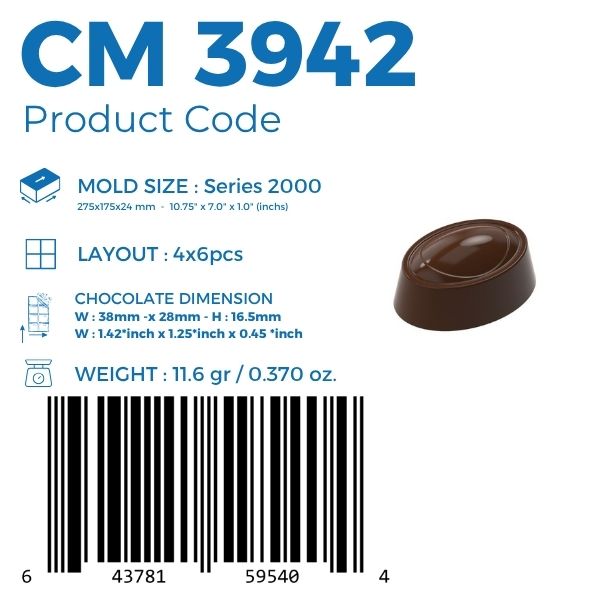 CM 3942 OVAL FIGURE PRALINE CHOCOLATE MOULD