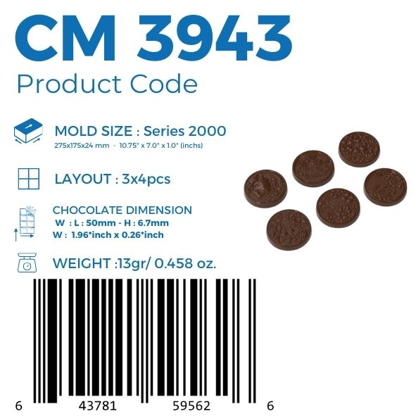 CM 3943 FLOWER CARAQUE CHOCOLATE MOULD
